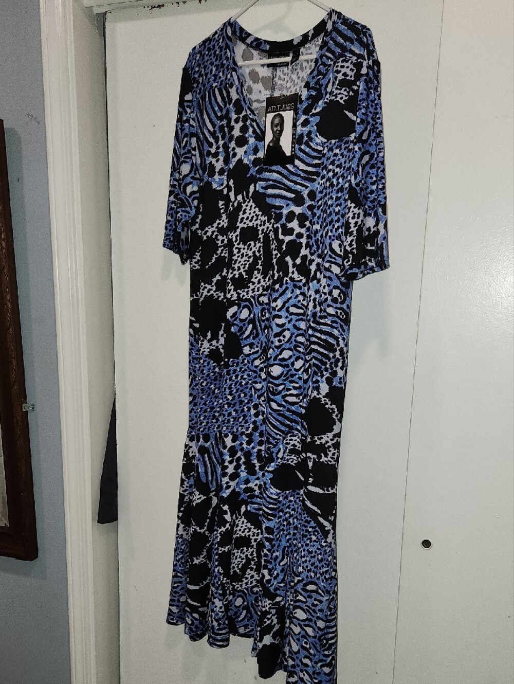 Blue & Black Animal-Print Maxi Dress - Picture 2 of 5